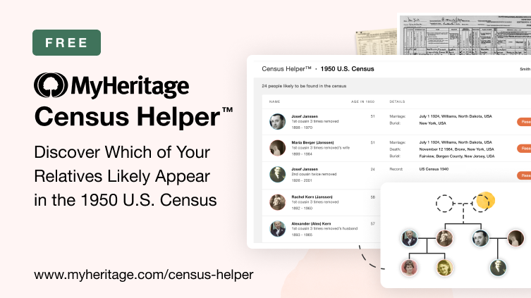 Maak een vliegende start met uw onderzoek naar de Volkstelling van 1950 met Census Helper™